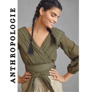 NWT Anthropologie Maeve Cropped Wrap Top